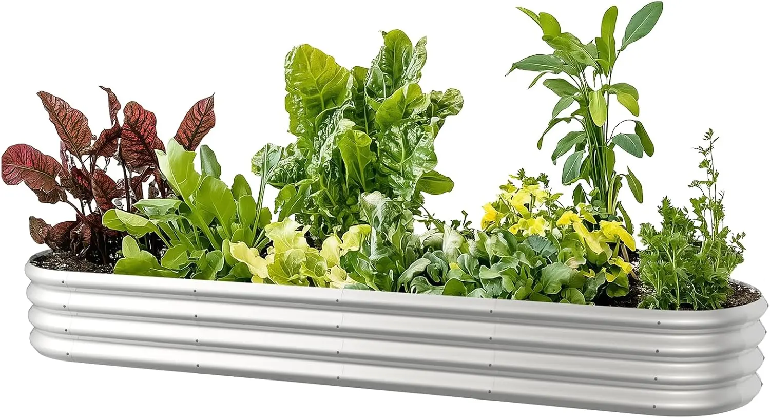 

8x2x1ft Oval Galvanized Raised Garden Bed Outdoor 9-in-1 Large Metal Modular Planter Box Raised Beds for Gardening,Vegetables,Fr