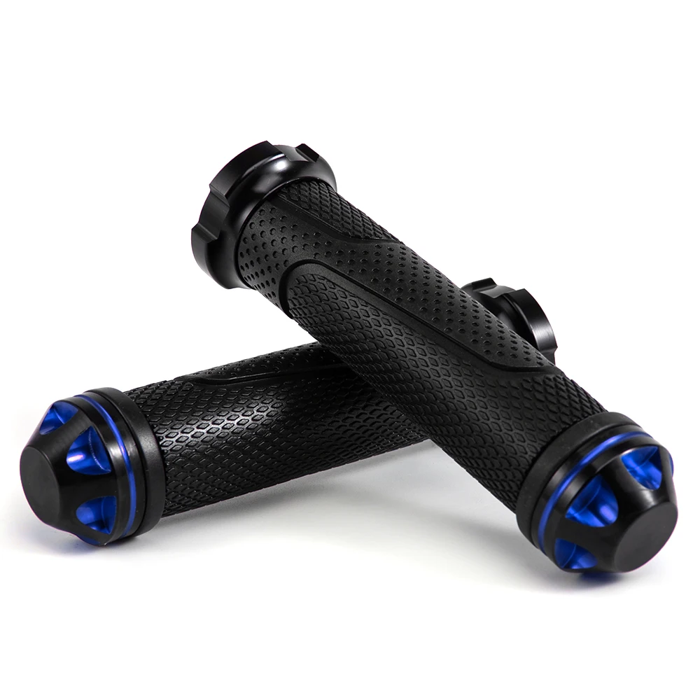 Motorcycle 22mm Hand Grip With Bar End Aluminum Rubber Scooter Handle Grips For kawasaki Z250SL Z650 Z750 Z800 Yamaha FZ1 XSR700