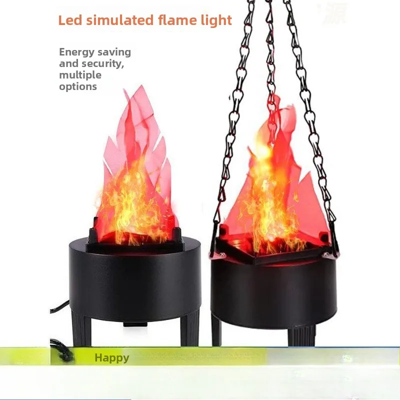 

Simulation Flame Lamp Electronic Brazier Halloween Decoration Fake Flame Entry Lamp Haunted House Wedding Atmosphere Props
