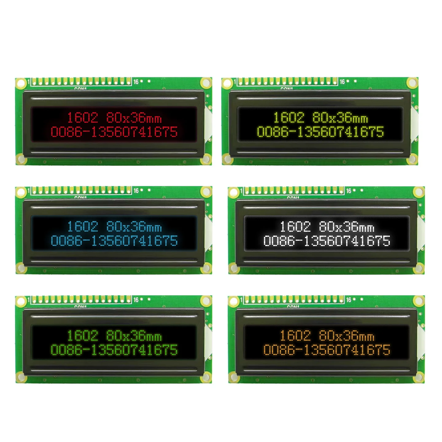 1602 16x2 1602A Lcd Display Module AV black Screen Plastic 5v Selectable blue green white red screen HD44780 SPLC780D