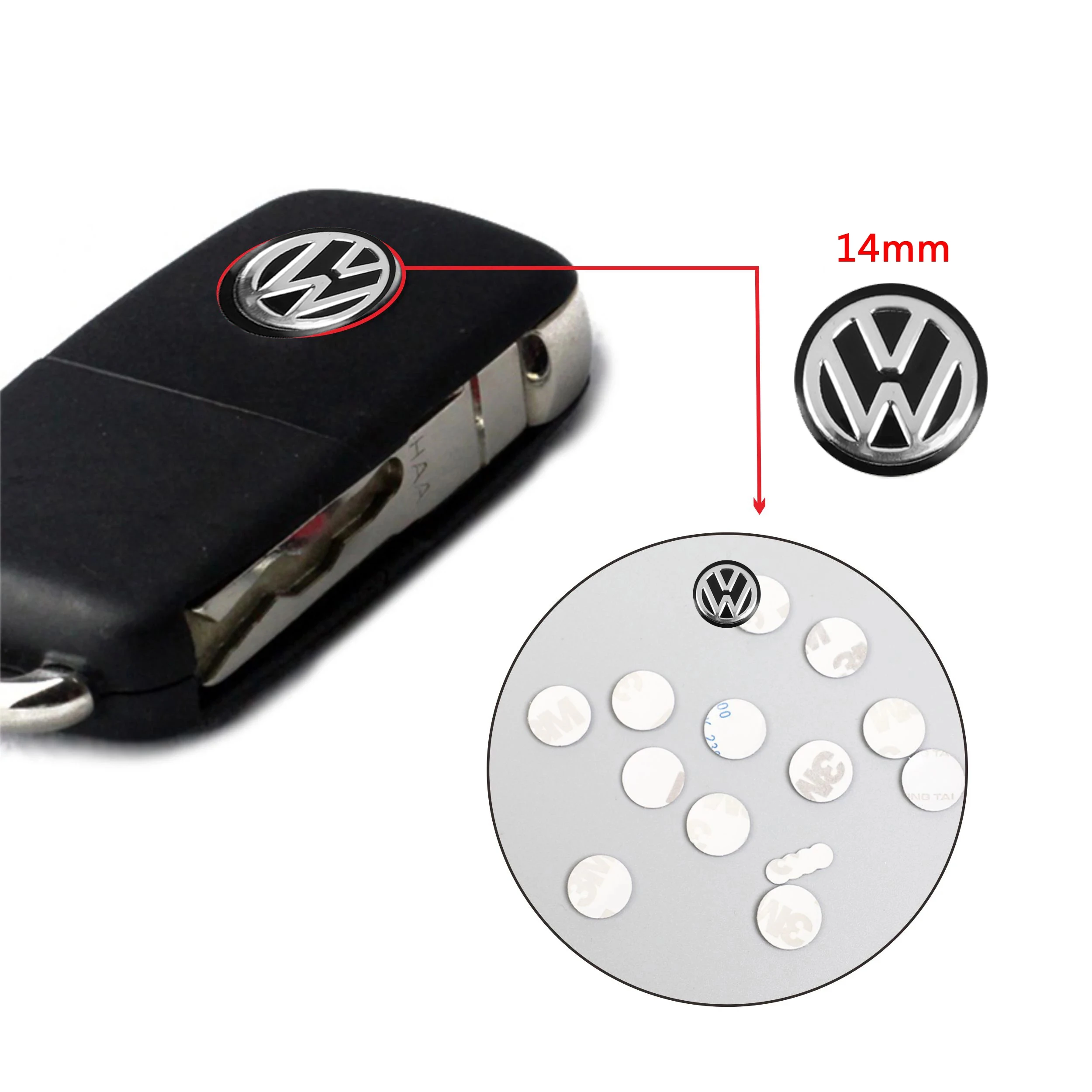 5/10 قطعة سيارة مفتاح بعيد شعار شعار معدني ملصقات لشركة فولكس فاجن GTI بولو جولف باسات تيجوان أرتيون طوارق تايجو العلبة جيتا بيتل شا #3