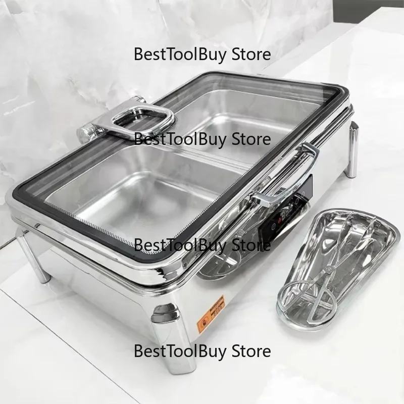 Catering Equipment Stainless Steel Rectangle Electric Heater Food Warmer Buffet Set Restaurant Hot Pot Hotel