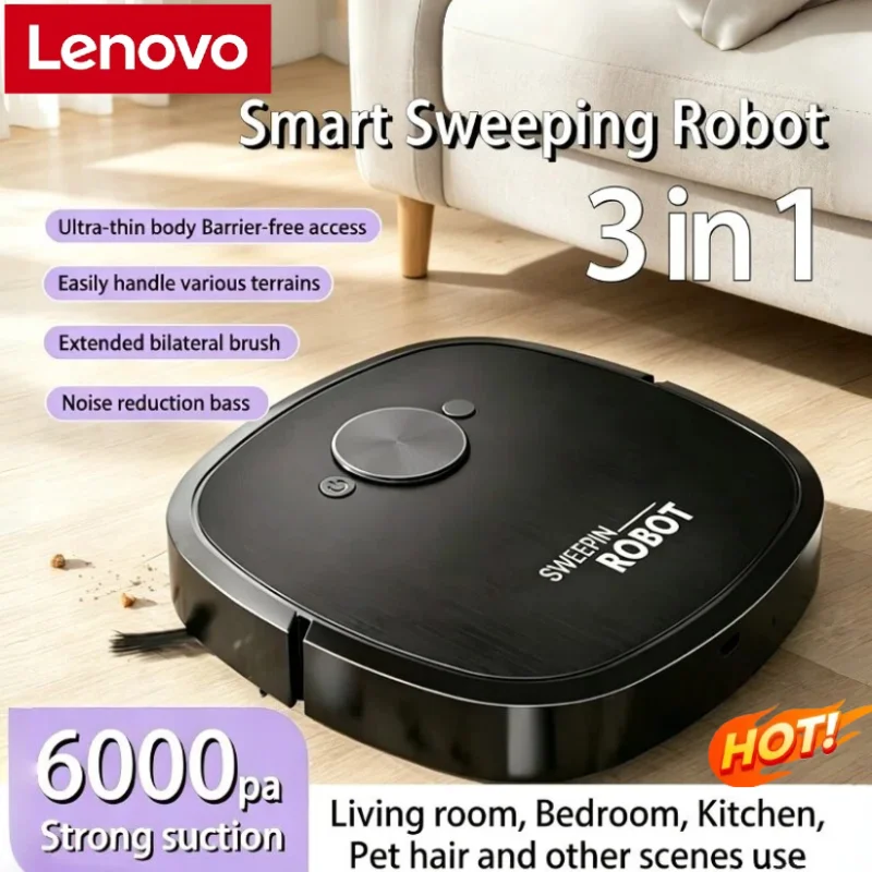 Lenovo New 3-in-1 Robot Vacuum Cleaner USB Charging Home Fully Automatic Sweep Robot Integrated Sweep Suction Mopping