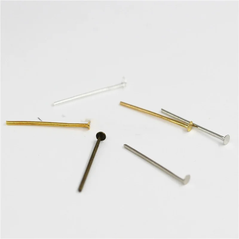 100-200pcs/bag 50 60 mm Flat Head Pins Gold/Copper/Rhodium Headpins For Jewelry Findings Making DIY Supplies