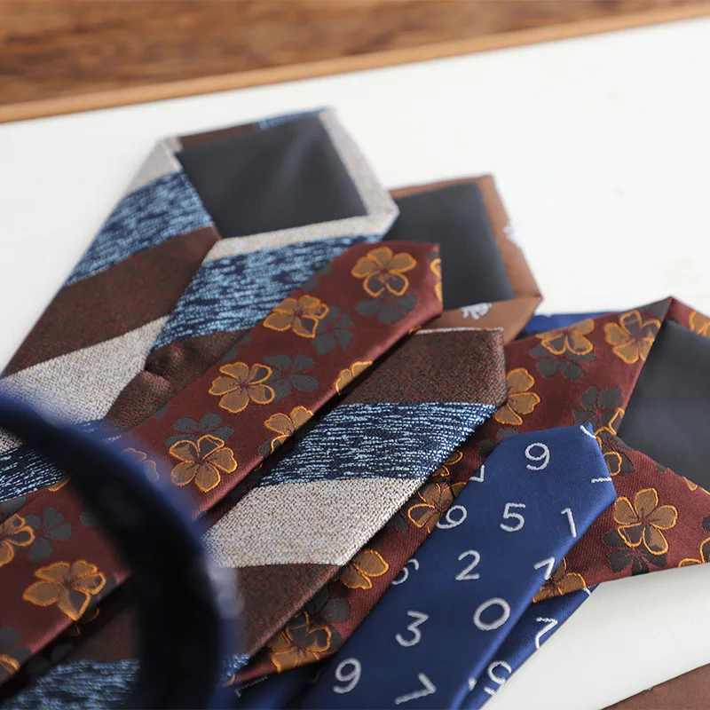 Corbata de Cachemira de 8cm, Gravatas de moda, venta al por mayor, corbata tejida a rayas, accesorios de boda, corbatas azules para hombre, corbatas para fiesta en grupo y oficina