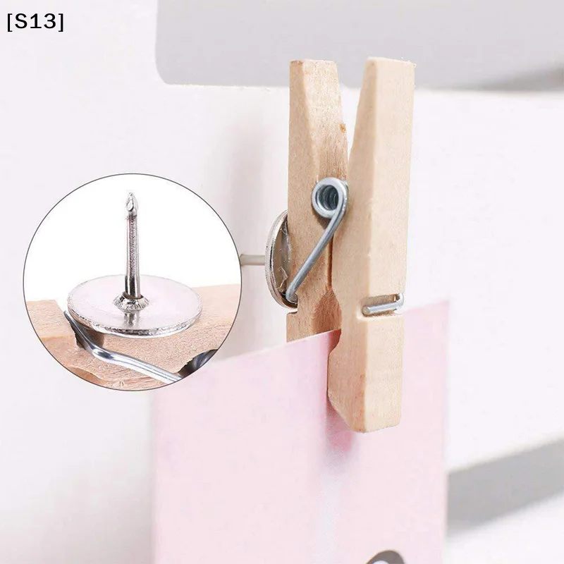 20Pcs/Box Office & School tationery Pins Durable Wooden Clip Push Pins Decorative Binder Thumb Tacks For Cork Blackboard[S13]