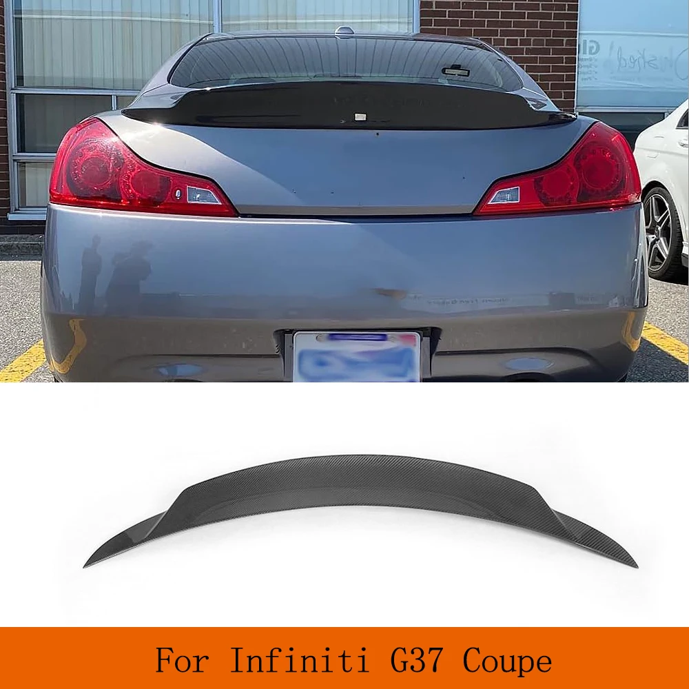 

Carbon Fiber/ FRP Primer Car Trunk Spoiler fits for Infiniti G37 Coupe 2008-2015 Rear Trunk Roof Lip Racing Spoiler Tail Wing