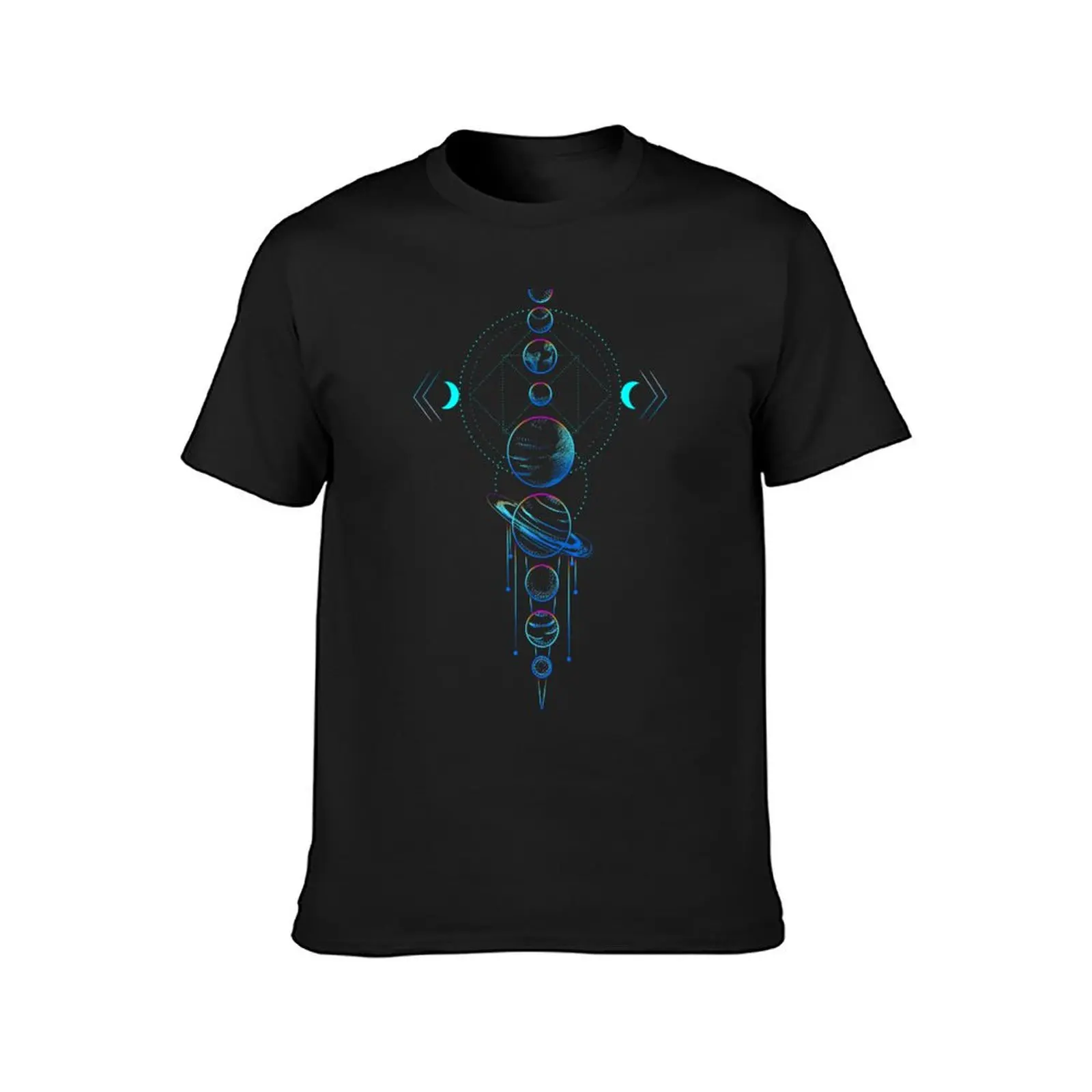 Sacred Geometry - Solar System Planets T-Shirt sublime Short sleeve tee summer clothes oversizeds fitted t shirts for men