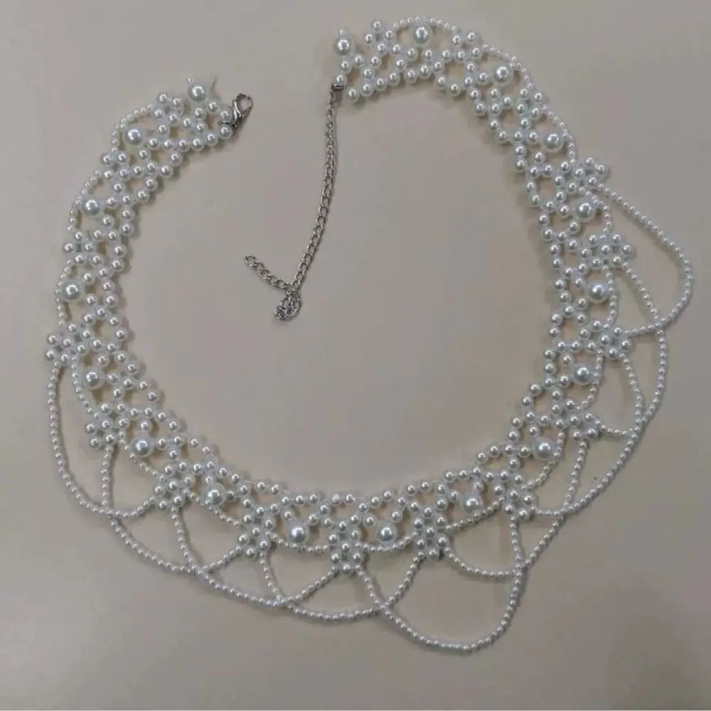 新しい白いビーズの花嫁の頭飾りパールエレガントなブライダルヘッドウェア結婚式フレンチスタイルのヘアジュエリーヘアアクセサリー