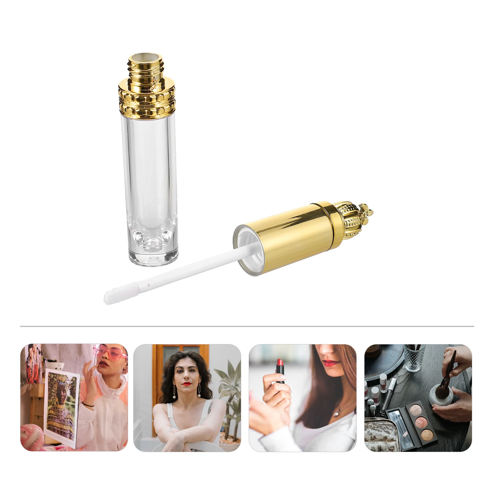 

16Pcs 8ml Lip Gloss Tubes Gold Reusable Containers Empty Lipstick Bottles for Storage Lightweight Durable
