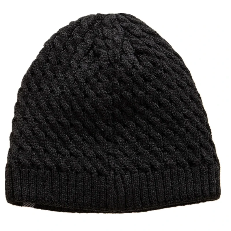 Unisex Sports Label Knitted Hat Fashion Autumn And Winter Beanie Hats For Woman And Man Add Fur Lined Warm Winter Cap