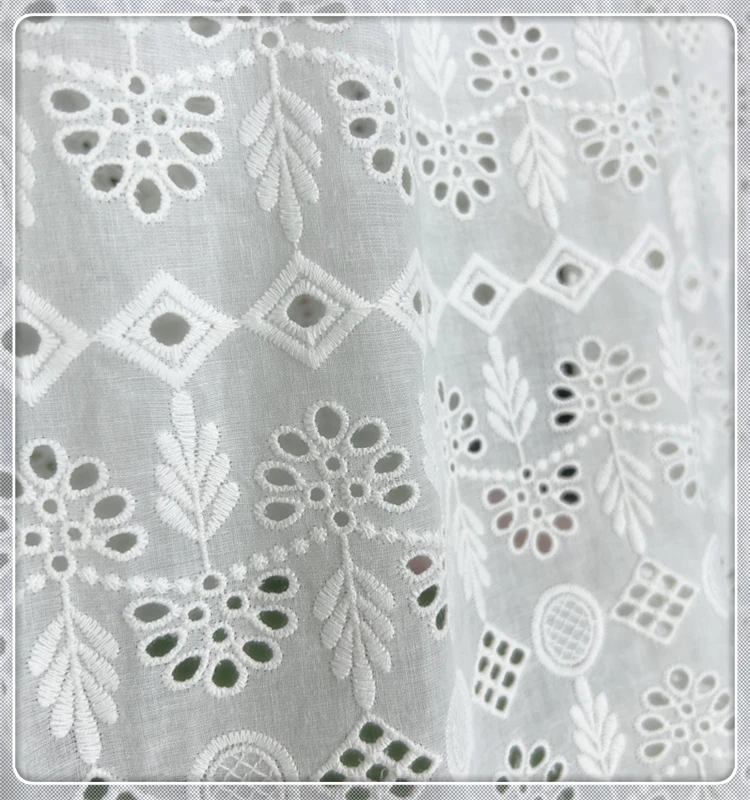 Hollow Embroidered Cotton Fabric for DIY Dress, Clothing-Making Material, Crafting Supplies with Hollow Embroidery Design Fabric view 4