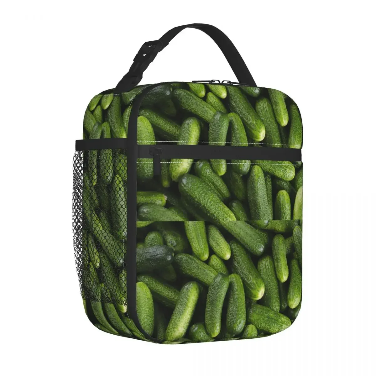 Green Sausage Pickled Cucumber Insulated Lunch Bags Thermal Bag Meal Container Large Lunch Box Tote Men Women School Outdoor