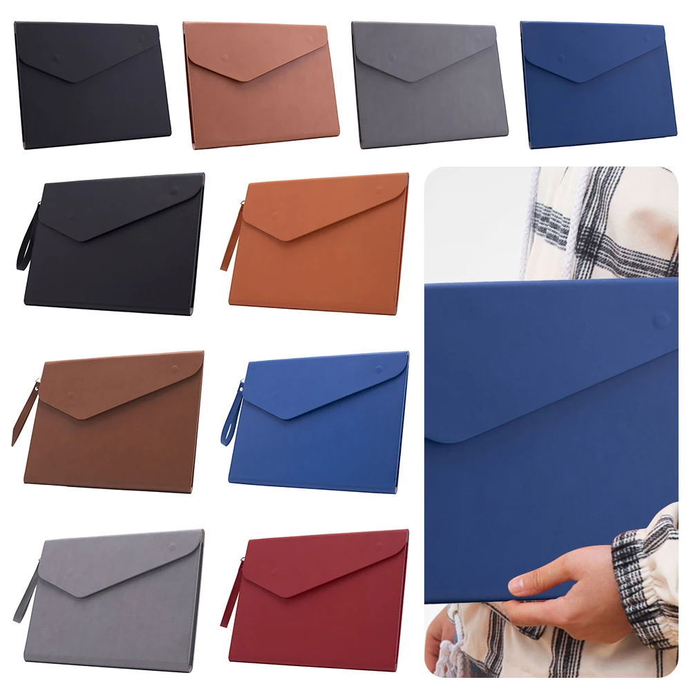 

Кожаная кожаная сумка для документов с пряжкой-ручкой Кожаная папка для файлов формата А4, большая вместительная сумка для архивов с зажимом для ручек