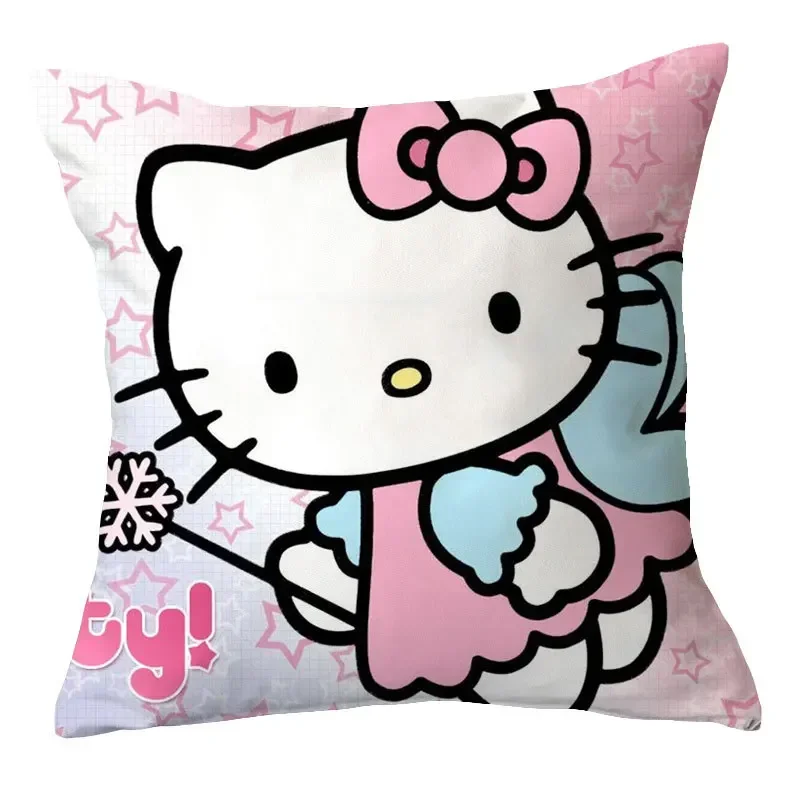 45X45cm Sanrio Cute HelloKittys Pillow Cover Kawaii Anime Girls Heart Pillow Photo Design Creative Personalized Home Decor Gifts