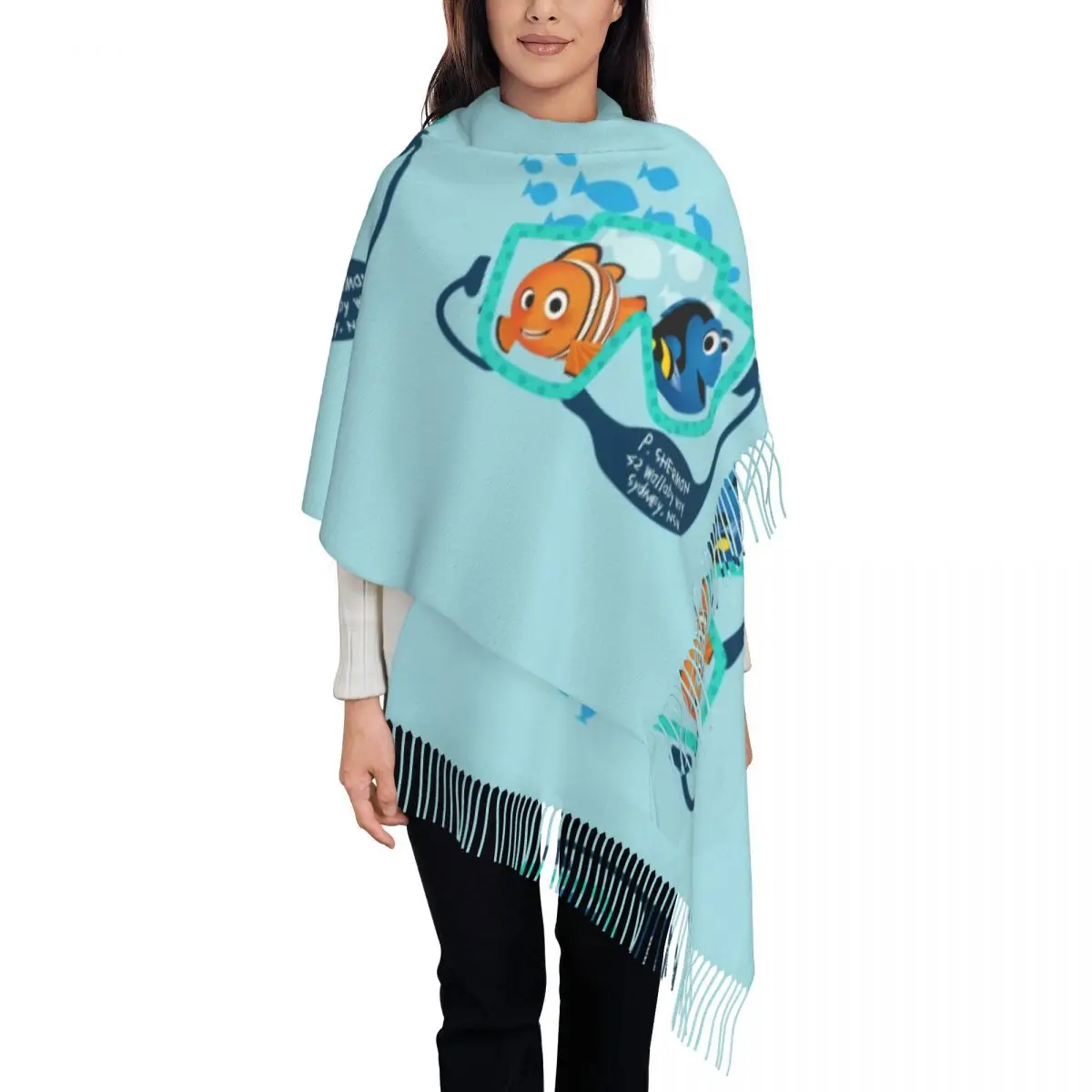 Custom Printed Finding Nemo Scarf Men Women Winter Warm Scarves Cartoon Shawl Wrap