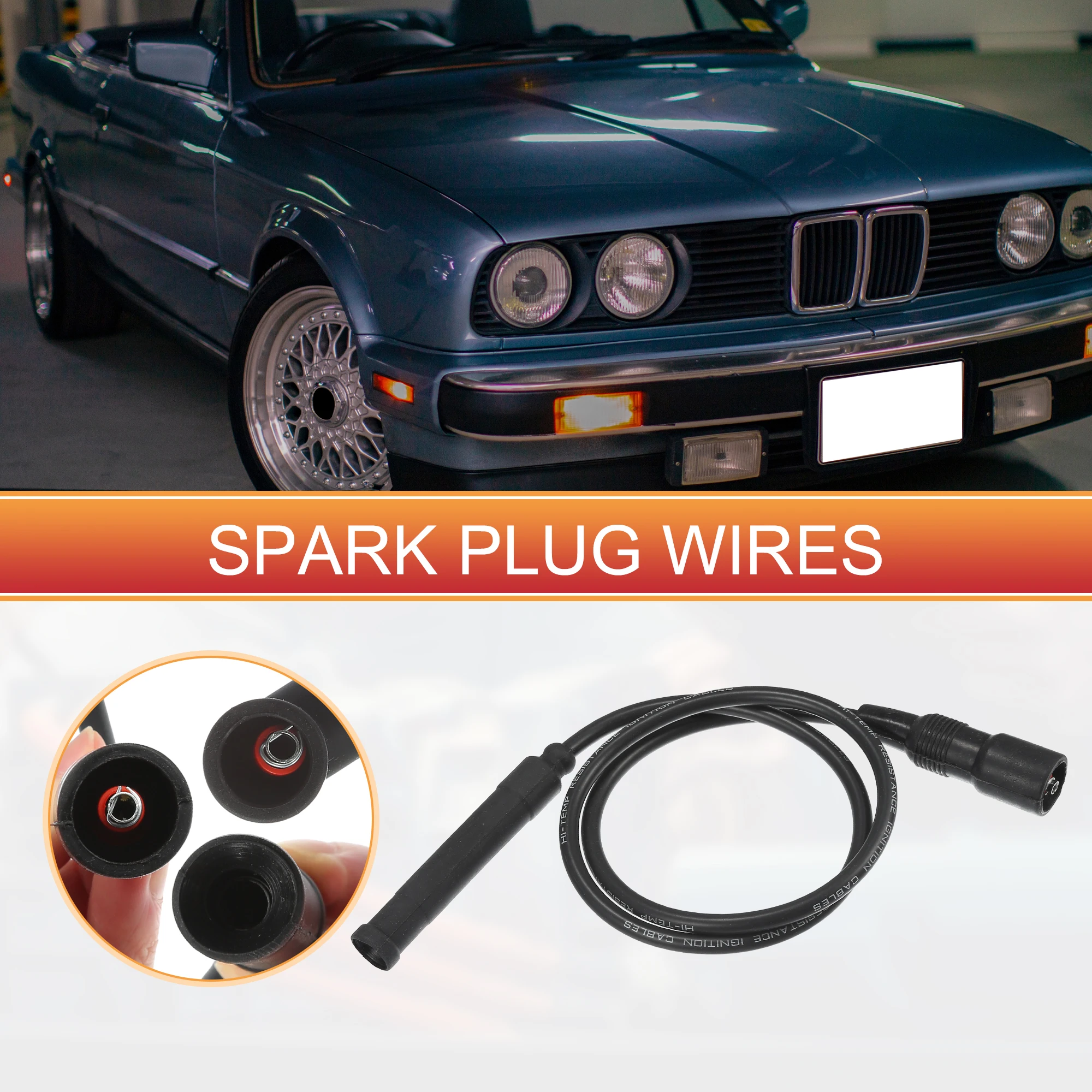 UXCELL 7 قطع كابل ملف الإشعال سلك توصيل الإشعال رقم. 12121714154 لسيارات BMW 3 Series 1986 #2