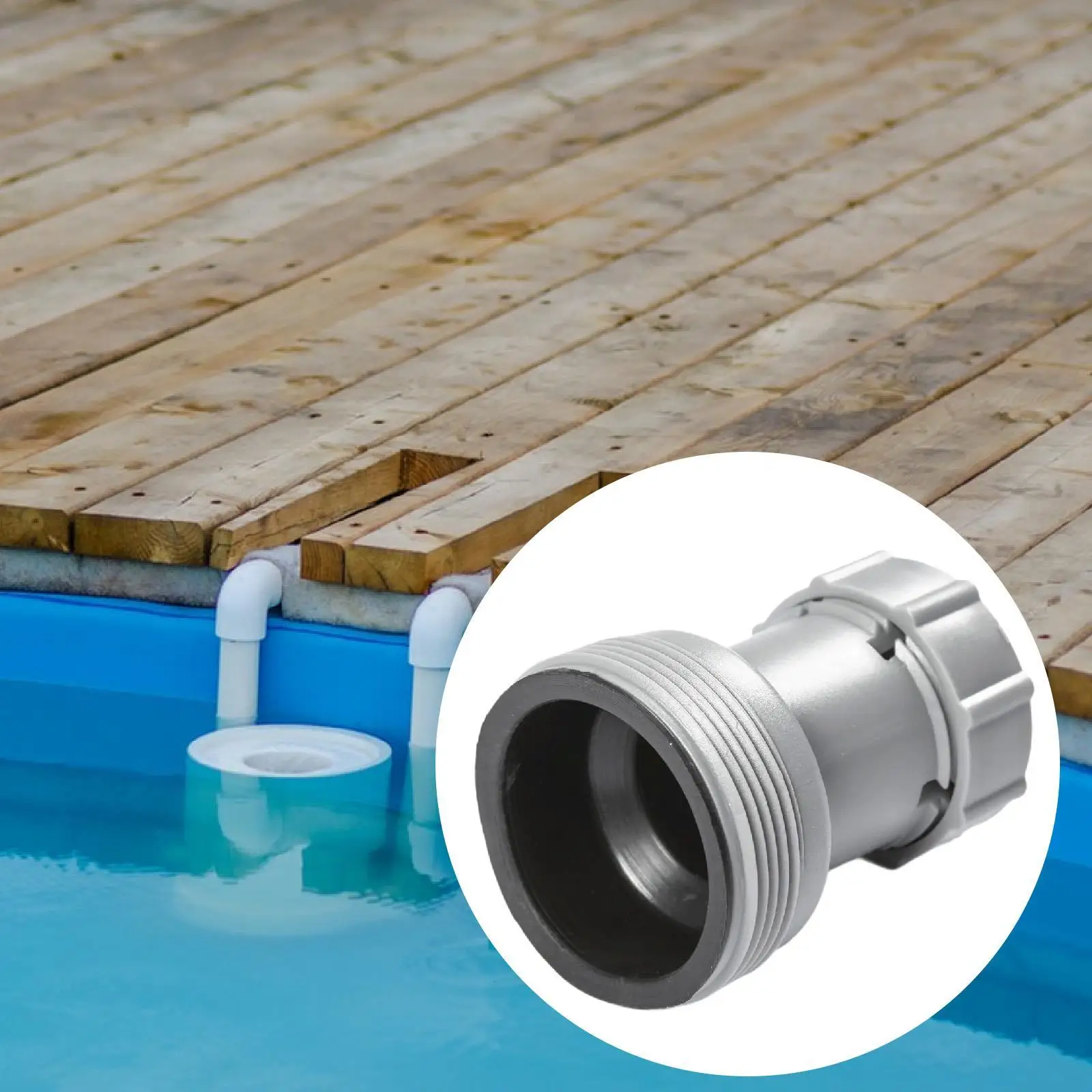 

Filter Pump Pool Hose Adapter Attachment Part Replaces Easy Installation Hose Conversion Adapter 1.25inch Hose to 1.5inch Valve