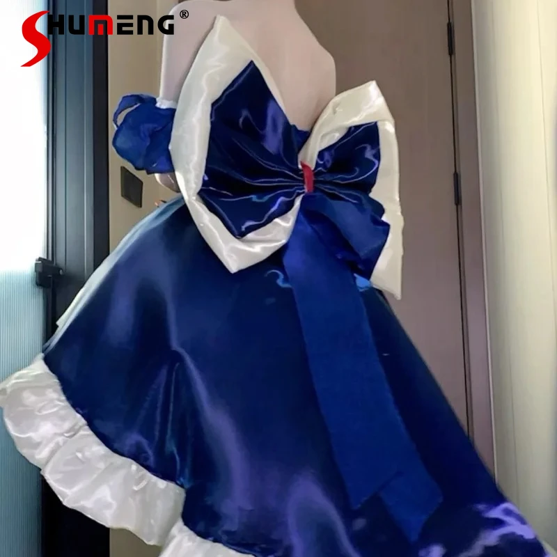 

Autumn New French Style Sweet Princess Y2K Dress Lolita Birthday Party Off-Shoulder Strapless Slim Fit Short Vestidos De Mujer