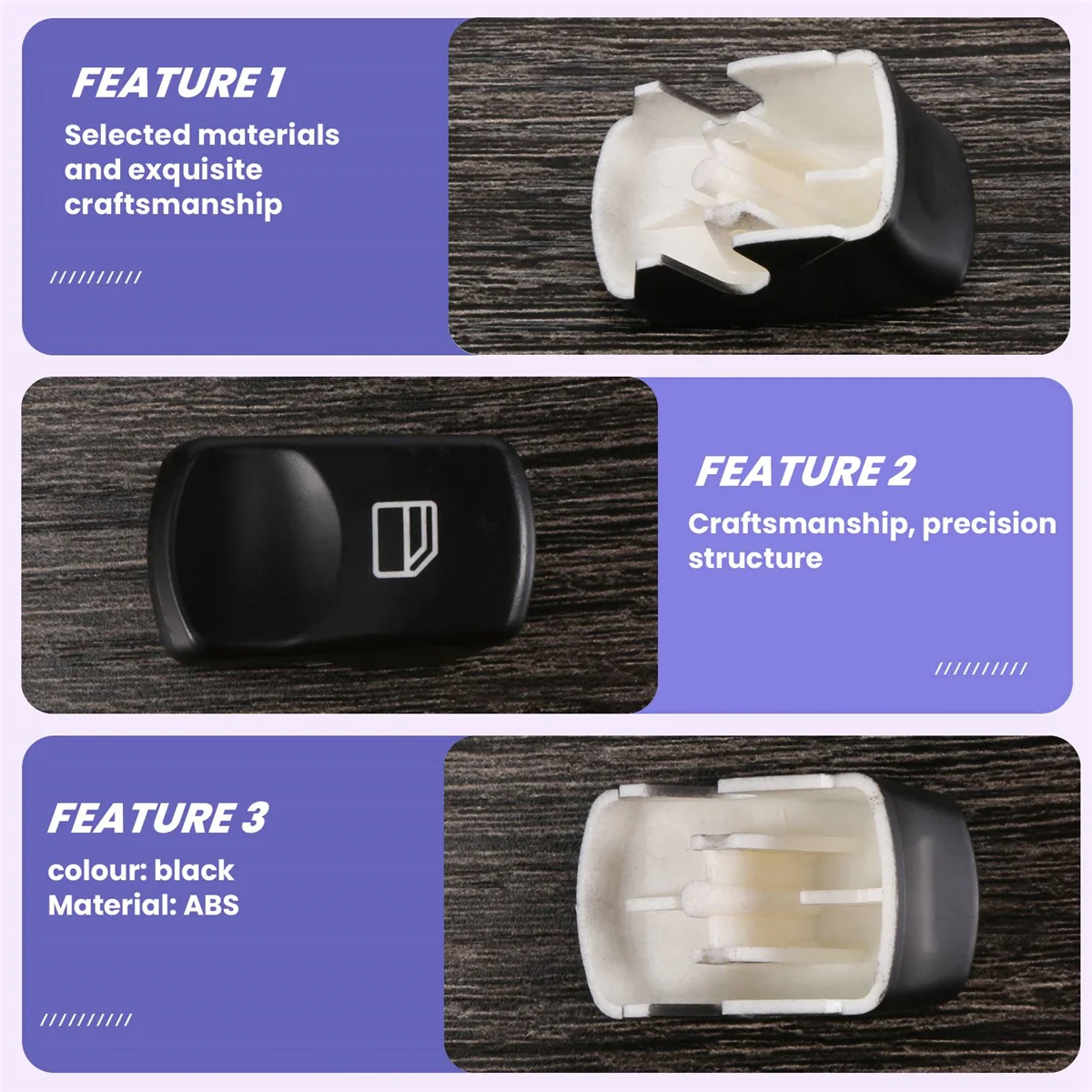 AT77 para Mercedes Sprinter W906 Crafter Tampa do botão do interruptor da janela frontal esquerda (passageiro) A 6395451913