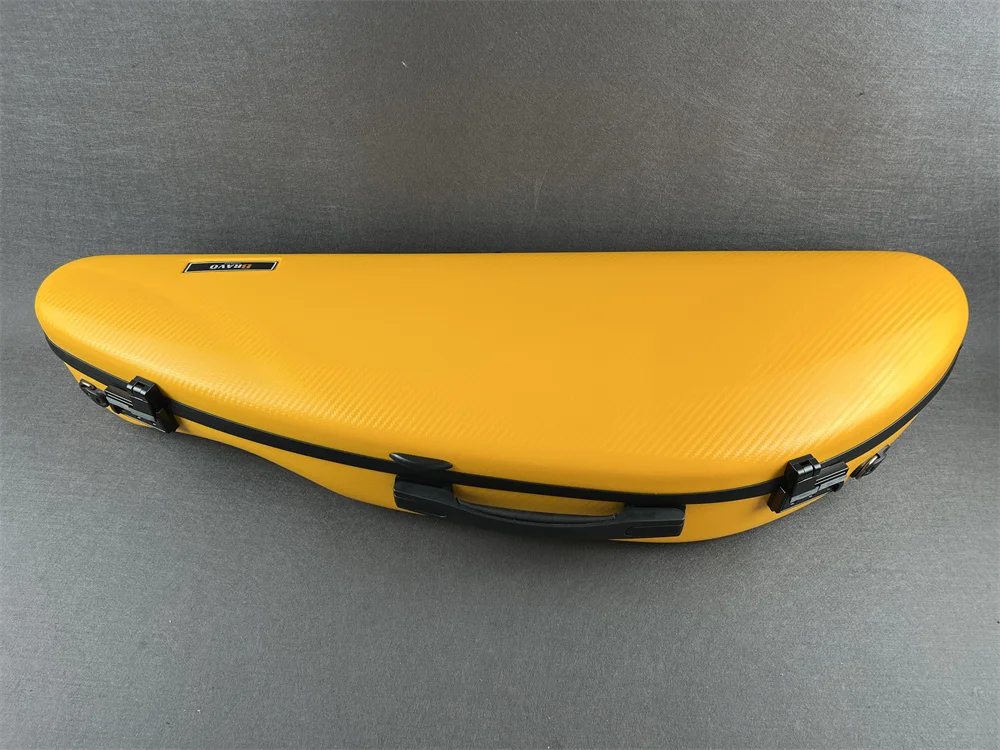 YELLOW Stylish Carbon Fiber Violin case 4/4 Size/ Camber Model Super Sturdy w/ Number Lock Quality Gurantee