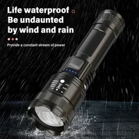 High Strong Power Led Flashlights 2000LM Tactical Torch with Display Light USB Charging Camping Fishing Emergency Zoom Lantern 6