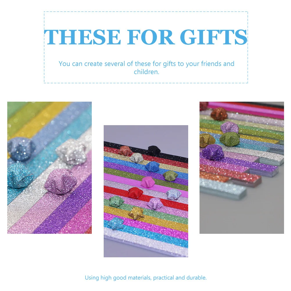 460 szt. Papierowe paski w kształcie gwiazdek, kolorowe, holograficzne, do tworzenia origami, do składania, do dekoracji domu