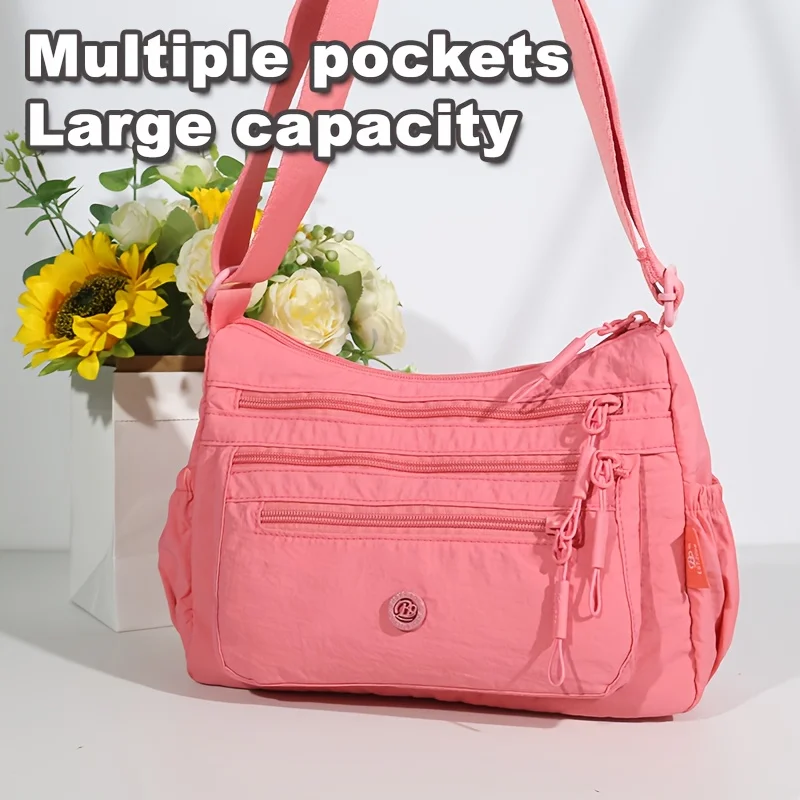 

Модная и милая женская сумка-мессенджер, сверхлегкий нейлоновый материал, изысканная молния с логотипом, 5 карманов и 2 скрытых кармана