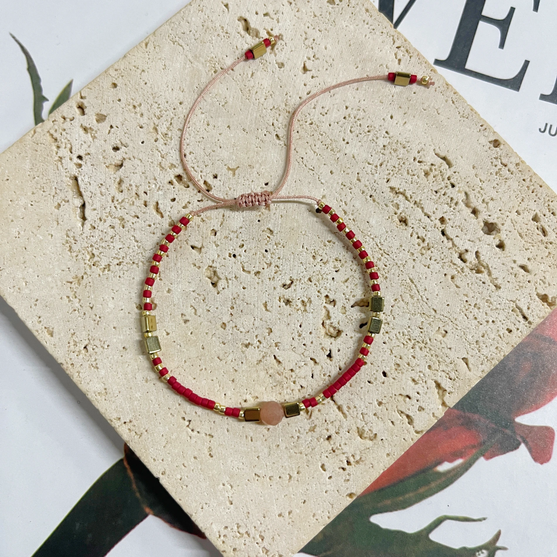 KKBEAD ميوكي ديليكا الخرز سوار للنساء الأصدقاء هدية بسيطة داينتي أساور جديدة في بوهو مجوهرات أساور الحجر الطبيعي #5