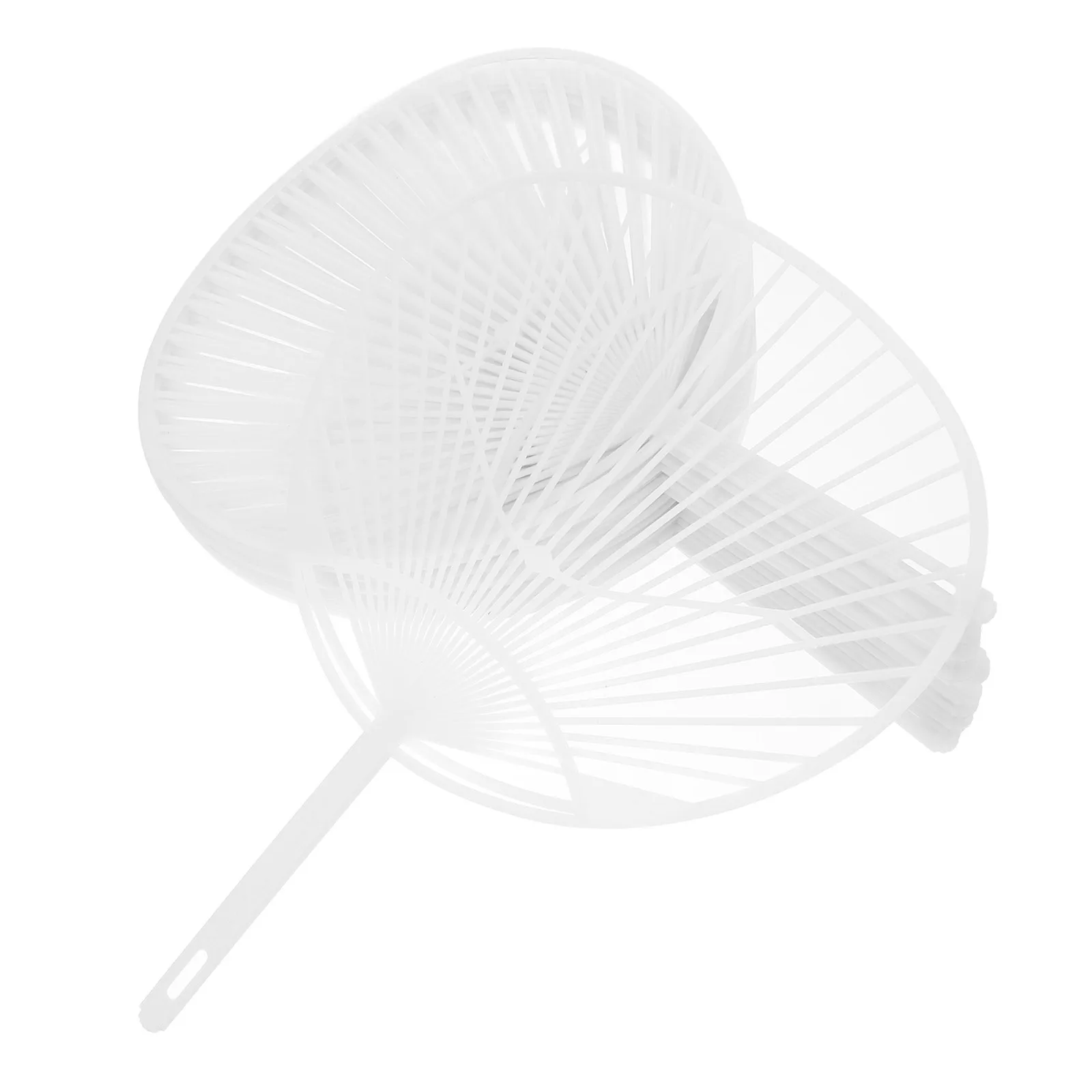 

Hand Held Fan Making Kit 20 Pcs White Plastic DIY Crafts Fan Framework Japanese Style Durable Creative