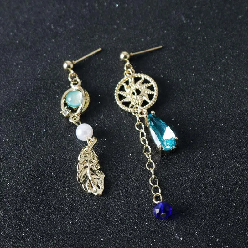 Pendiente de gota de agua con borla de hoja de cosplay, llavero asimétrico de anime, Scaramouche, Wanderer, accesorios de joyería, regalos para fanáticos