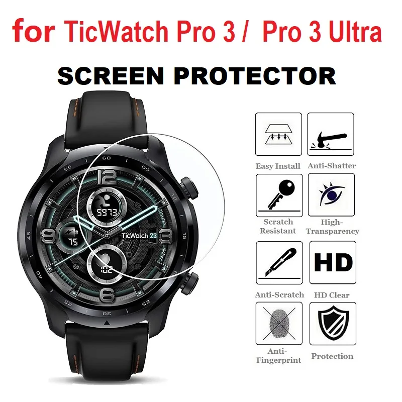 울트라 강화 유리 스크래치 방지 보호 필름, Ticwatch Pro 3 용 스크린 보호대, 5 개