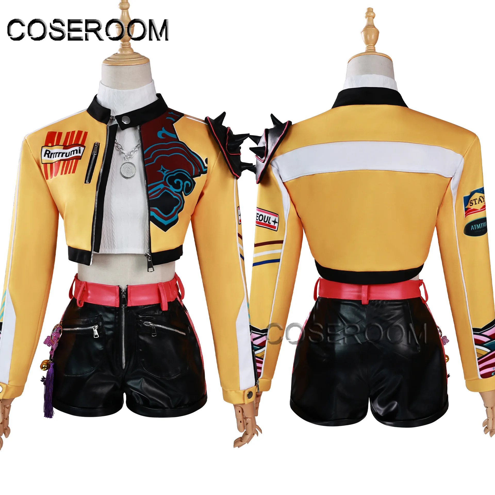 Erwachsene Mädchen Frau HHUNTR KKPOPP DDemonn HHunterss RRumii Cosplay Kostüm Halloween Comic Con Anime Perücke Rollenspiel