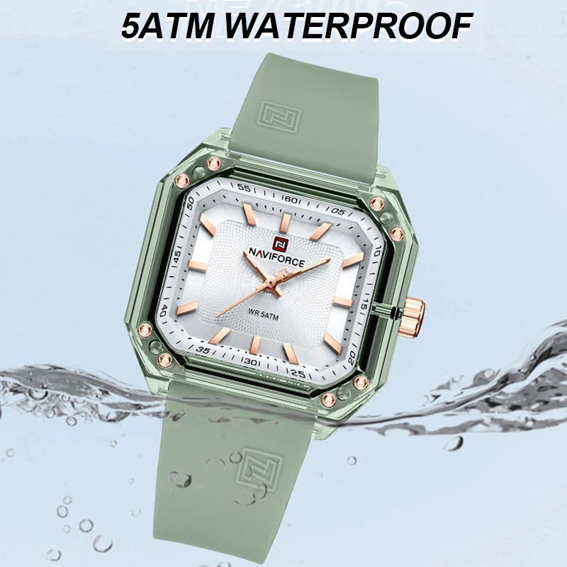 Novo estilo naviforce relógios para mulheres banda de sílica feminino quartzo 50m à prova dwaterproof água relógio de pulso casual simples personalidade senhoras relógio