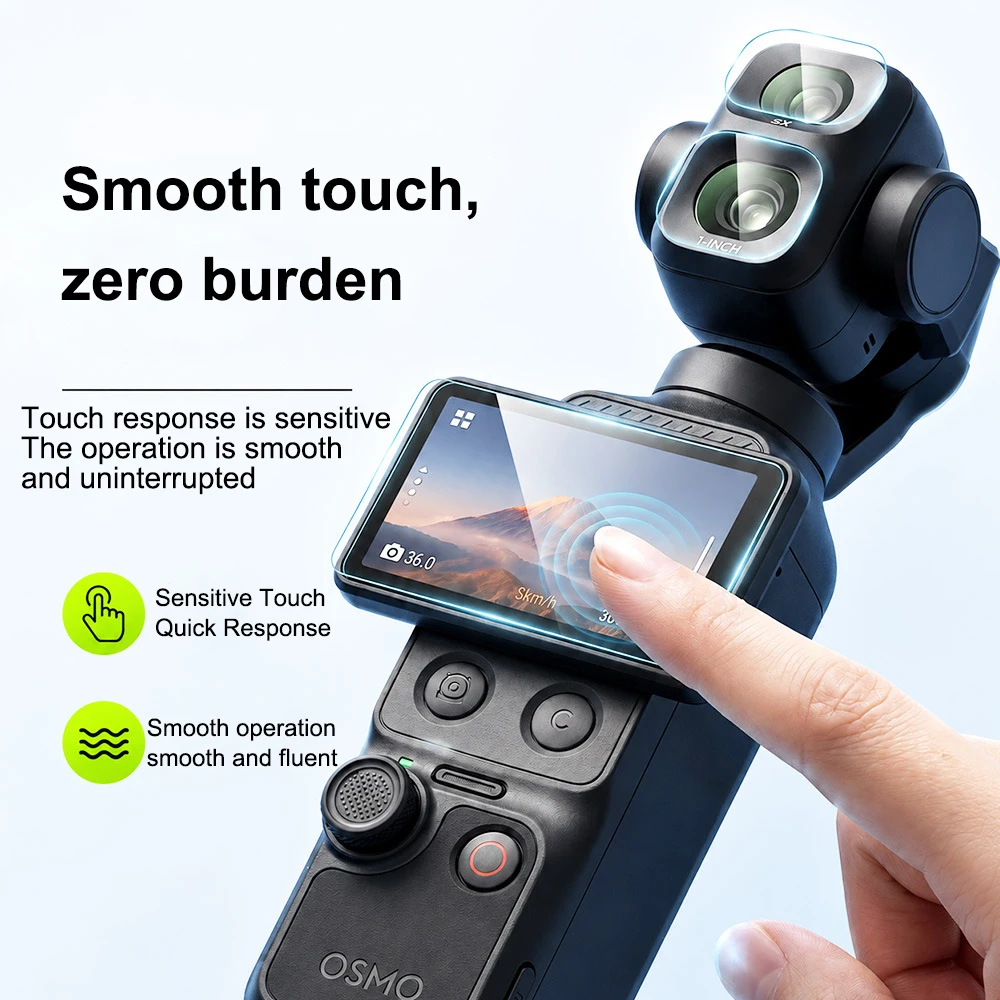 Screen & Lens Tempered Glass Protective Film For dji Pocket 4 Pro camera | High-Transparency AR-Coated,Precision Cutouts
