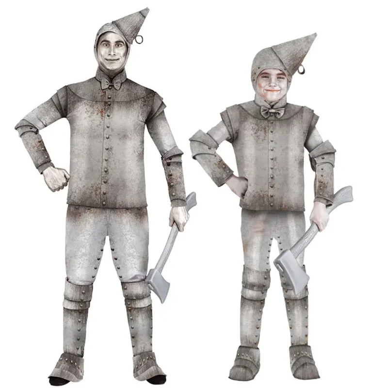 

Новинка 2024 года, Хэллоуин 2025 года, косплей на Хэллоуин, костюм оловянного человека для родителей и детей, косплей для взрослых со шляпой, волшебник страны Оз, Performance Sta