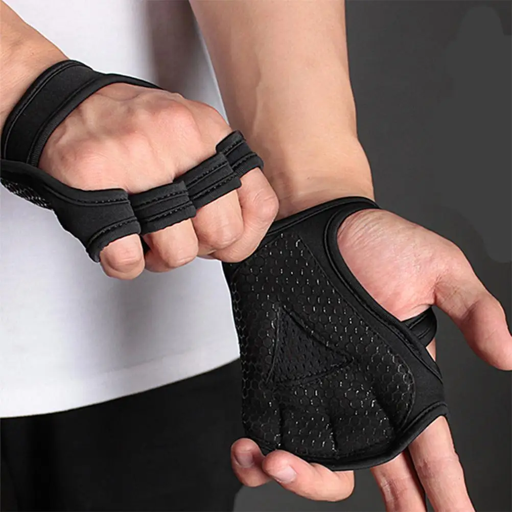 Haltères d'haltérophilie pour entraînement de poids, accessoires de sport, gants d'entraînement pour femmes, protection demi-doigt