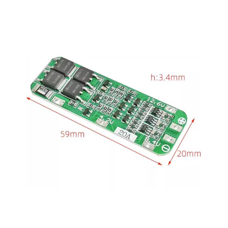 5~100Pcs 3S 18650 Lithium Battery Protecti Board 11.1V Nominal 12.6V Full Charge Voltage 20A Current For Electric Drill Start Up