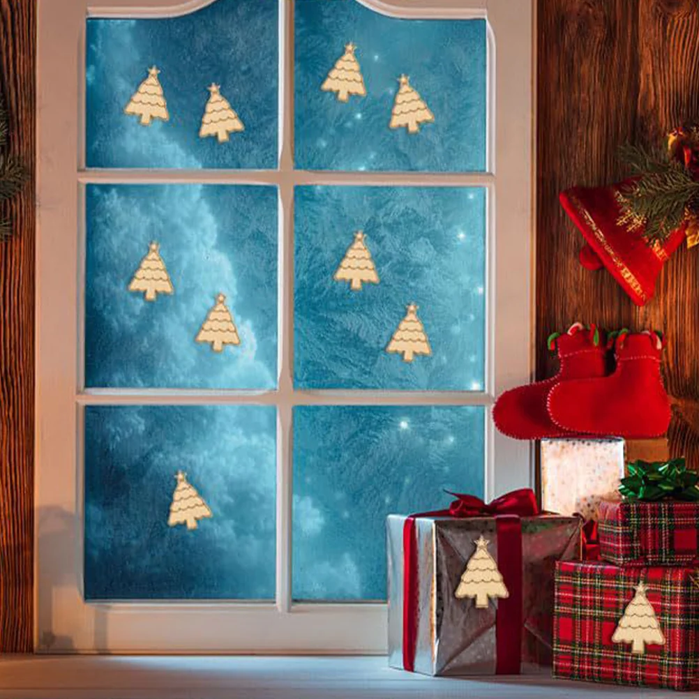 

50Pcs Wooden Christmas Tree Decorations Unfinished Blank Cutouts Paint Your Own Xmas Craft Kits Holiday DIY Ornaments