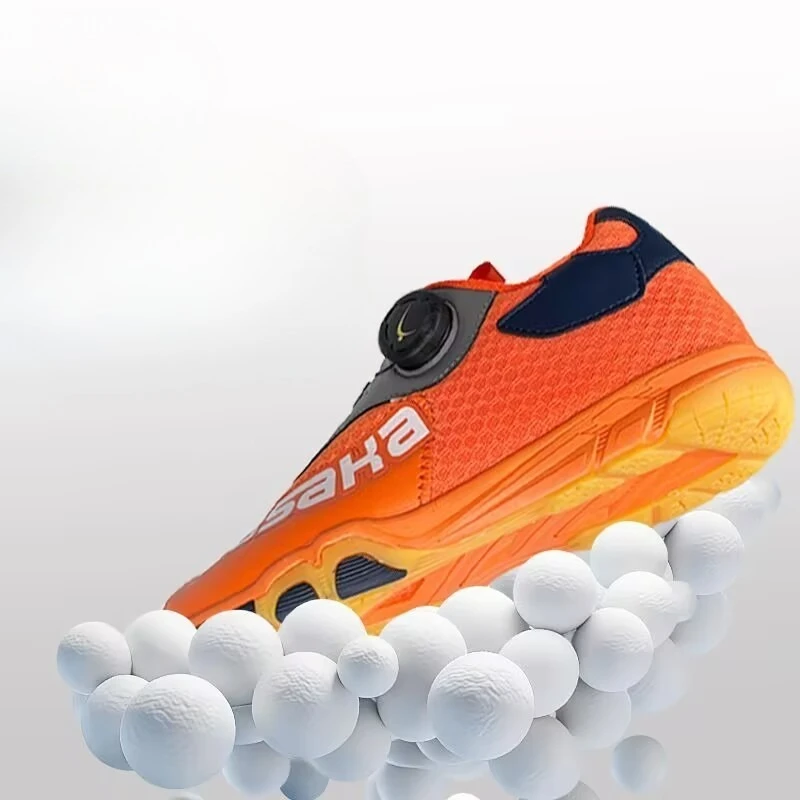 Luxury Brand Table Tennis Shoes Mesh Breathable Indoor Court Shoe Quick Lacing Badminton Shoe Light Weight Tennis Shoe Men Women
