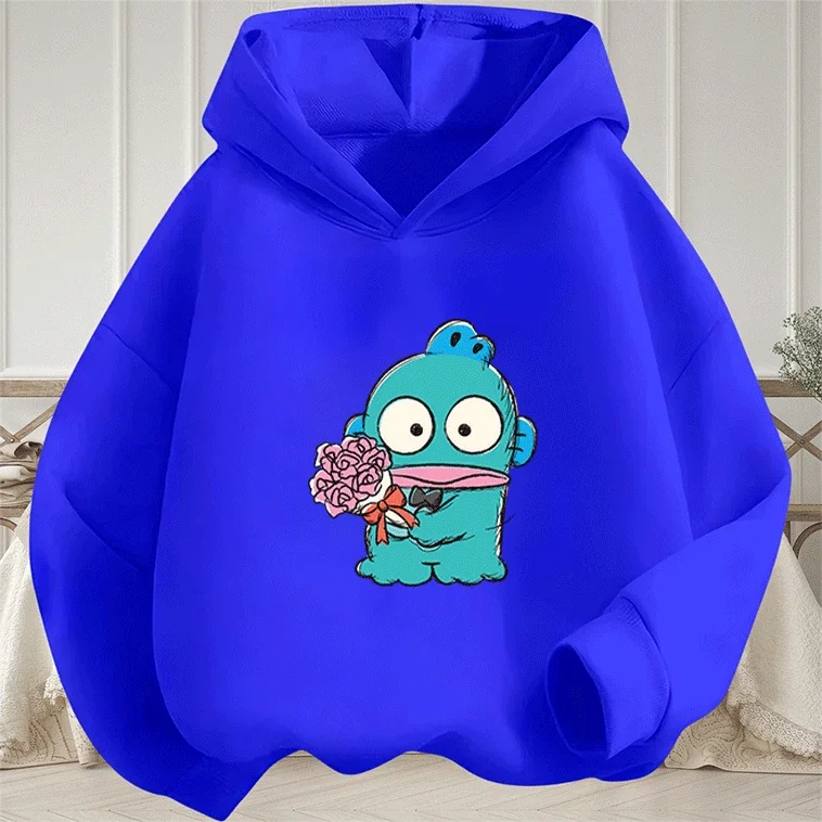 

Новая однотонная детская толстовка с капюшоном Hangyodon с аниме-принтом, весенне-осенняя модная одежда, горячая распродажа