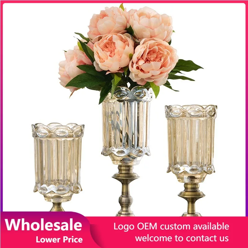 

Glass Vase Nordic Creative Decoration Crystal Table Flower Rose Vase Home Living Room Flower Arrangement Hydroponics Accessories