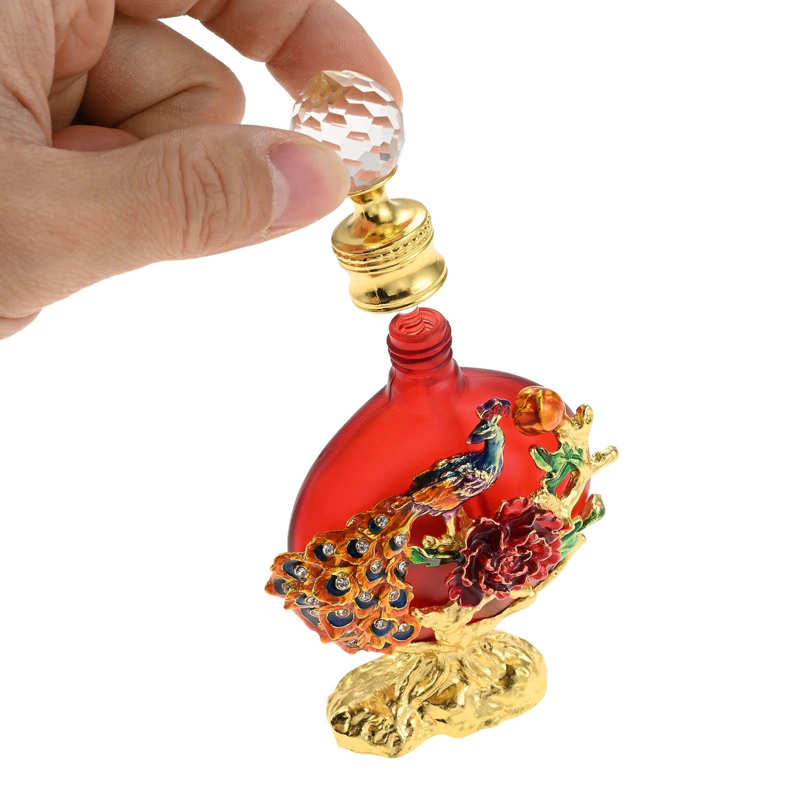 ขวดน้ําหอมเปล่าเคลือบนกยูงดอกไ - Perfume Fragrance Lotion บทวิจารณ์และราคา