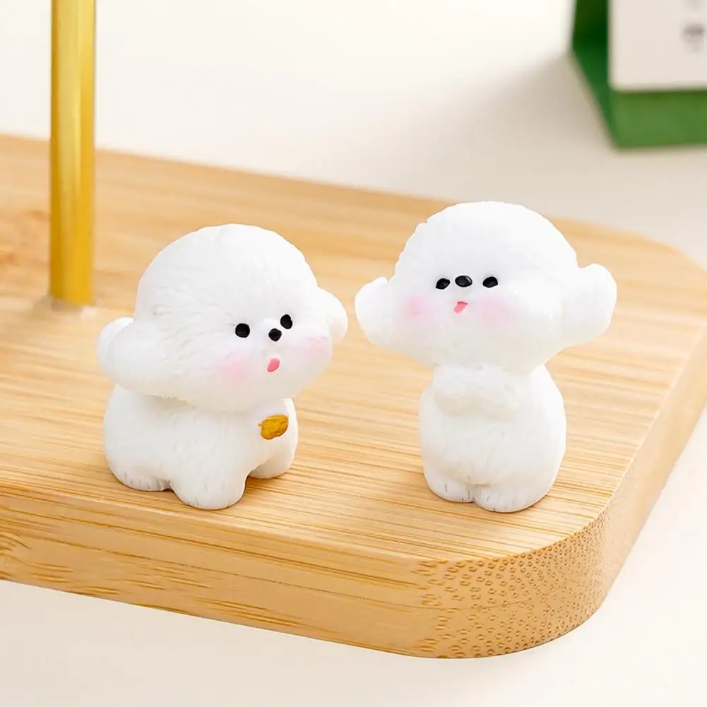 Soft Resin Figures Mini Resin Figurines 3pcs Cute Dog Figurines Resin Car Dashboard Decorations Mini Adhesive for Women’s