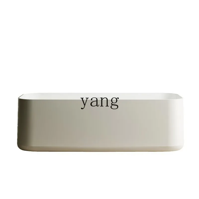 LTT artificial stone bathtub household light luxury small apartment independent rectangular bathtub