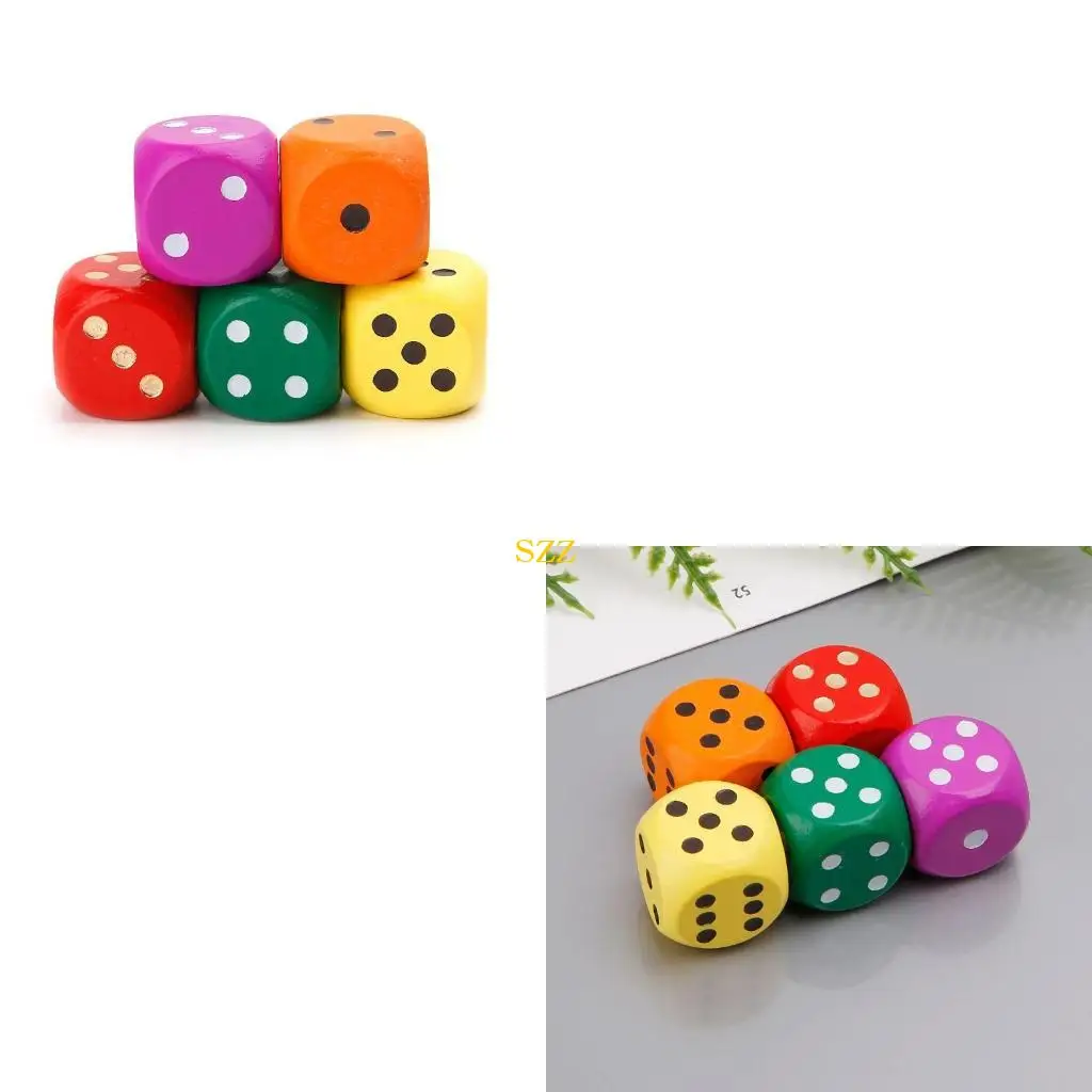 

Деревянные кубики 16 -миллиметровые круглое угловой вечеринка шестнадцатеричная вечеринка детские игрушки, упаковка из 5