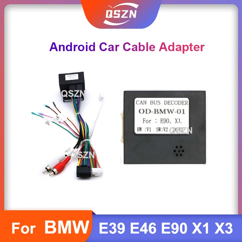 

Car Radio Canbus box Adaptor Decoder For BMW E39 E46 E90 X1 X3 With 16Pin Power Wiring Harness Cable Android Power Cable
