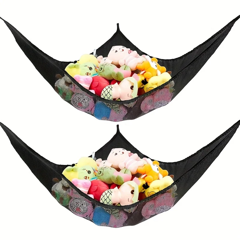 

Black Stuffed Animals Jumbo Toy Storage Hammock, Stuffed Animal Storage Holder Toy Hammock Organizer