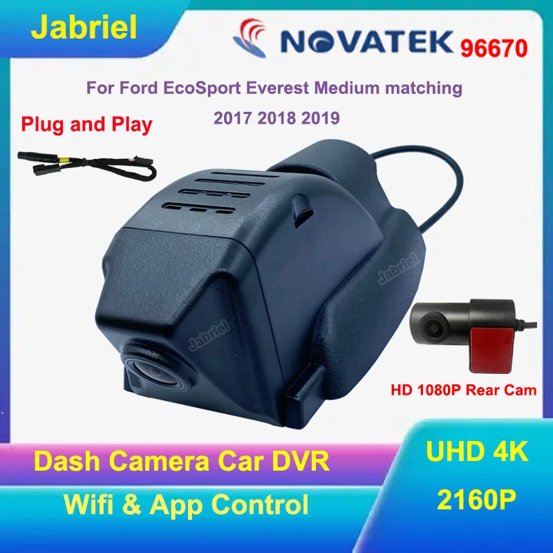Dedicated UHD 4K WIFI Car Dvr High quality Dash Cam For Ford EcoSport Everest Medium matching 2017 2018 2019 Driving Recorder