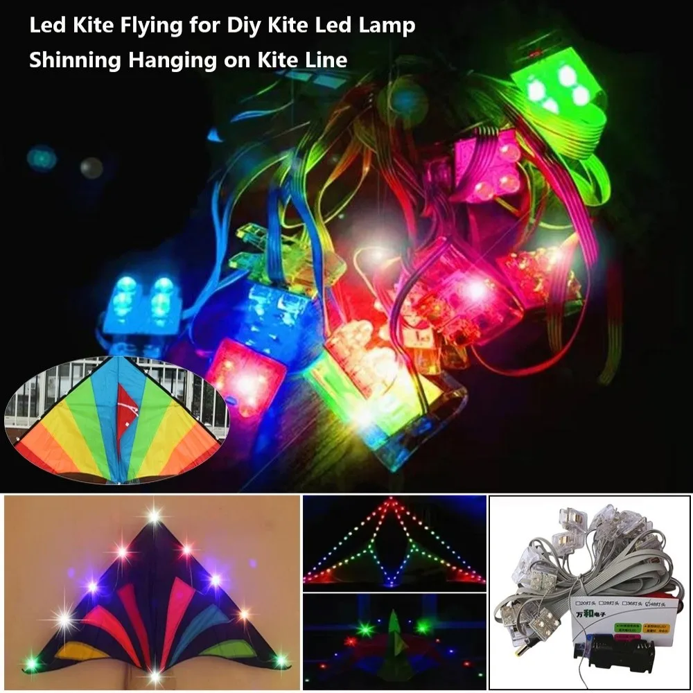 

High Quality Multistyles Kite Flying Led Lamp Diy 20/28/36/48/56Heads Luminous Kite Edge Light Plastic Summer Toy Accessories